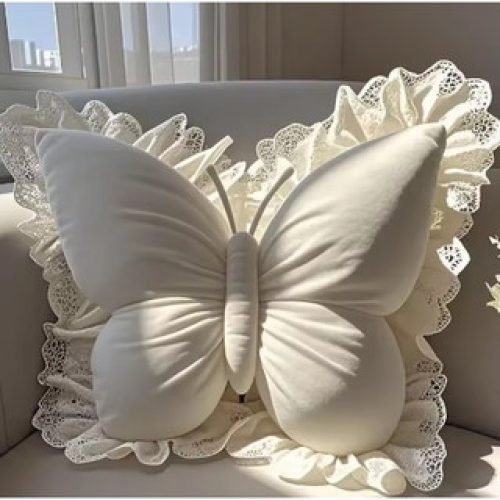Almofada Borboleta Luxo Decorativa Macia para Sofá e Cama